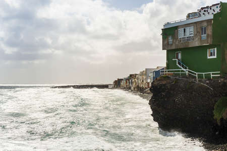 Pozo Izquierdo waterfront houses overlook, Gran Canaria, Canary Islands, Spain