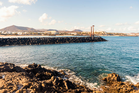 Erjos-En Jostailuak monument in  the resort town named Costa Teguise, Lanzarote, Canary Island, Spainの写真素材