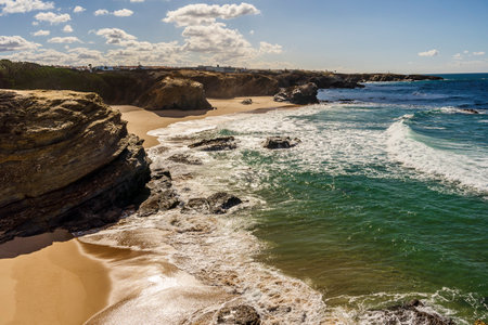 Spectacular cliffs and beaches on Vicentina Coast between Porto Covo and Sines, Alentejo, Portugal