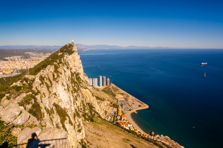 Beautiful Landscape View from Gibraltar in Spain South Coast, Europeの写真素材