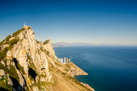 Beautiful Landscape View from Gibraltar in Spain South Coast, Europeの写真素材