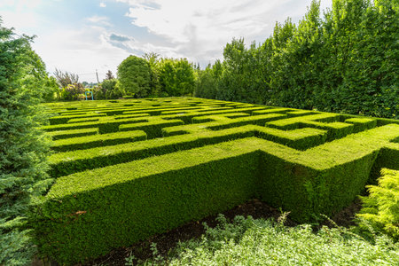 Kapias Botanical Garden in GoczaÅ‚kowice-ZdrÃ³j, Poland, featuring a labyrinth, colorful...