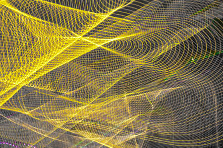 Light graffiti in yellow gray. Grid and linesの写真素材