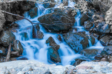 Small waterfall in Styria with soft waterの写真素材