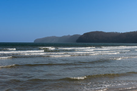 View of the turbulent Baltic Seaの写真素材