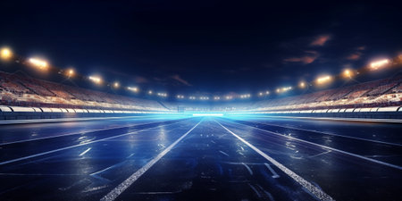 The racing circuit asphalt with AI generated.の素材