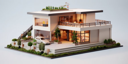 Modern contemporary style miniature house with AI generated.の素材