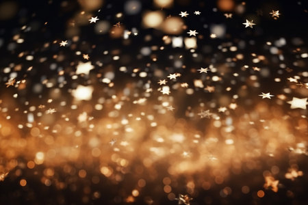 Abstract glitter lights and stars background with AI generated.の素材