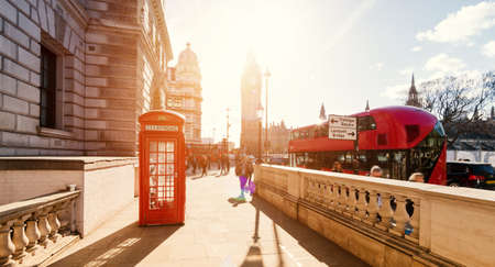 Red Telephone Booth in Londonの写真素材