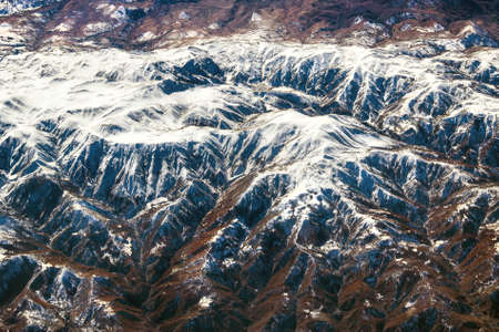 Complex of mountains seen from the air.の写真素材