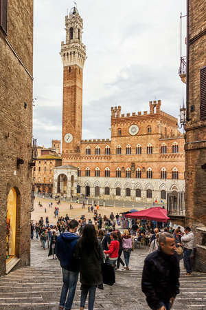 March 14, 2017 - Siena - Italy: View of Piazza del Campo in the city of Siena (Tuscany -Italy).のeditorial素材