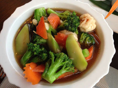 Stir-fried mix vegetable and shrimpの素材