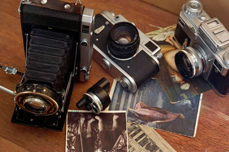 Vintage camera and retro itemsのeditorial素材