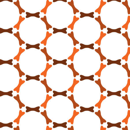Repeating bones in circles, seamless pattern のイラスト素材