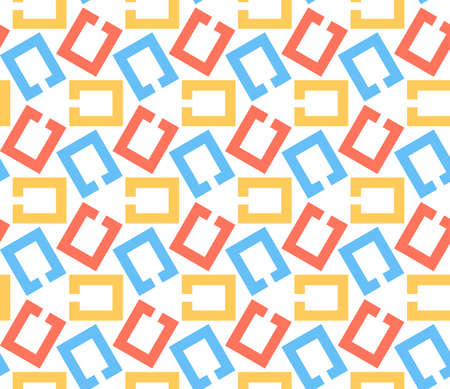 Chain links, abstract geometric vector seamless pattern background.のイラスト素材