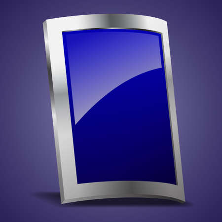 Empty Rectangle Shape Metal Shield, Vector Illustration  Defense concept のイラスト素材