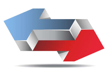 Impossible Arrows Icon Sign, Abstract Vector Illustration.のイラスト素材