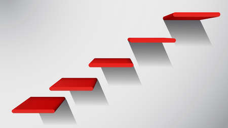 3D Red Stairs to Successのイラスト素材