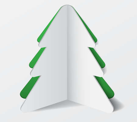 Paper Cardboard Christmas Tree Bannerのイラスト素材