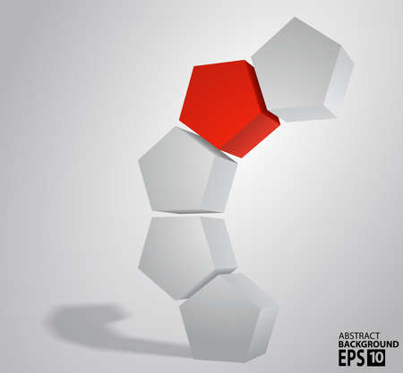 3D Pentagonal Prism Pentaprism Abstract Infographic Elementのイラスト素材