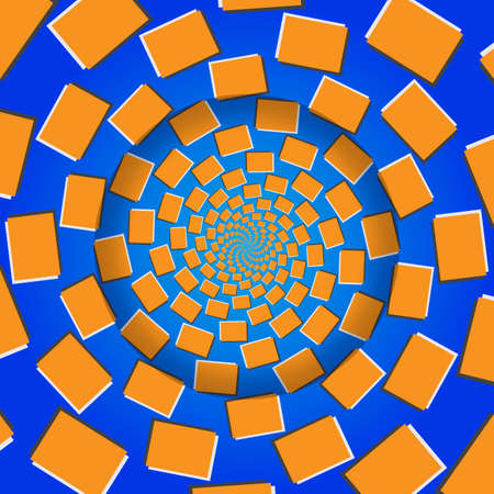 Rotating Blocks, Optical Illusion, Vector Illustration Pattern Backgroundのイラスト素材