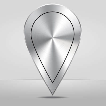 Silver Map Location Pointer Icon Vector Illustration.のイラスト素材