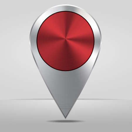 Silver Map Location Pointer Icon Vector Illustration.のイラスト素材