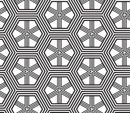 Black and White Vector Seamless Pattern Background, Lines Only のイラスト素材
