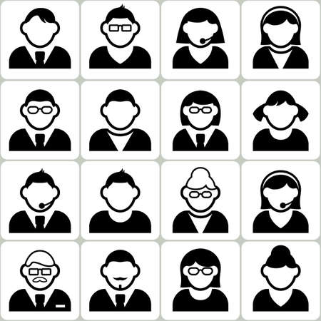 Male and Female User Icons Set, Vector Illustration.のイラスト素材