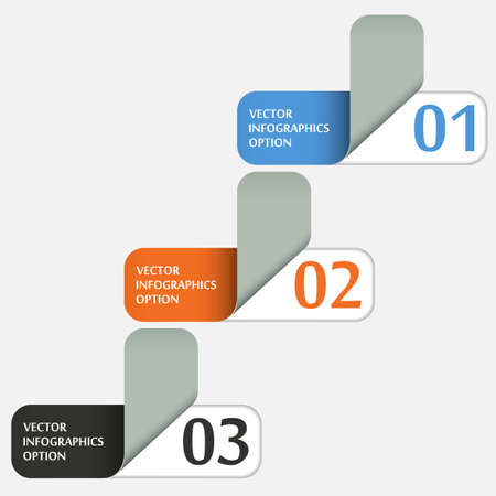 Abstract Paper Infografics Labels Banners, Vector Illustrationのイラスト素材
