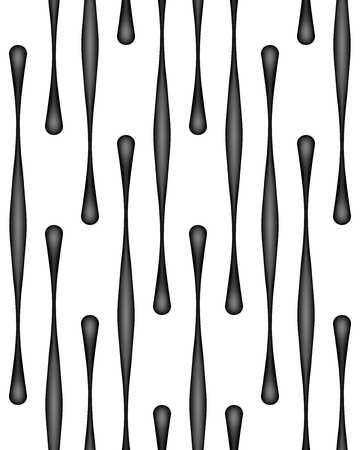 Vertical Black Paint Drops, Vector Seamless Pattern.のイラスト素材