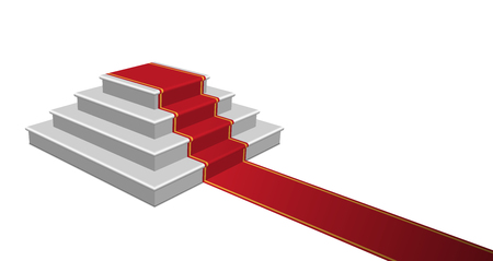 Staircase with Red Carpet, Vector Illustration.のイラスト素材