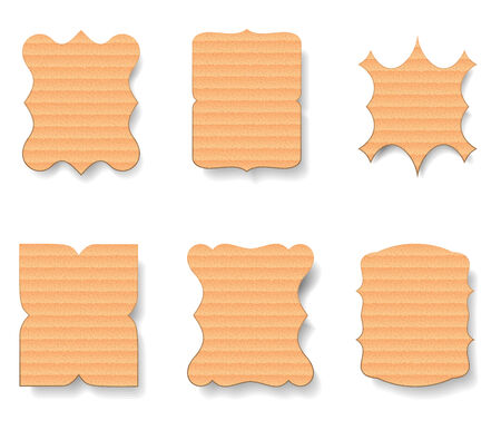 Vintage Cardboard Paper Labels Set, Vector Illustrationのイラスト素材