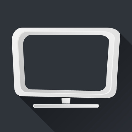 Concept TV Icon, Long Shadows, Vector Illustrationのイラスト素材