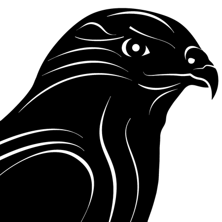 Hawk Eagle Head Silhouette Vector Illustration.のイラスト素材