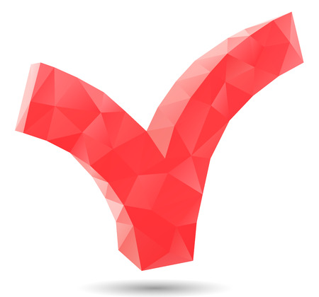 3D Low Poly Style Check Mark. Vector Illustration.のイラスト素材