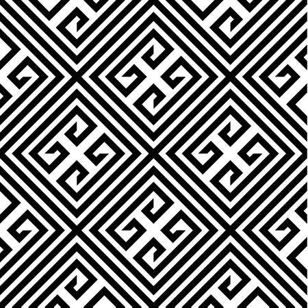 Abstract Black and White ZigZag Vector Seamless Patternのイラスト素材