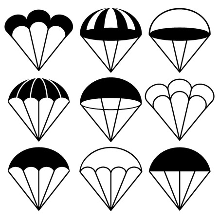 Parachute Icons Set, Vector Illustrationのイラスト素材