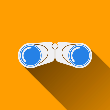 Modern Binocular Flat Icon with Long Shadow, Vector Illustrationのイラスト素材