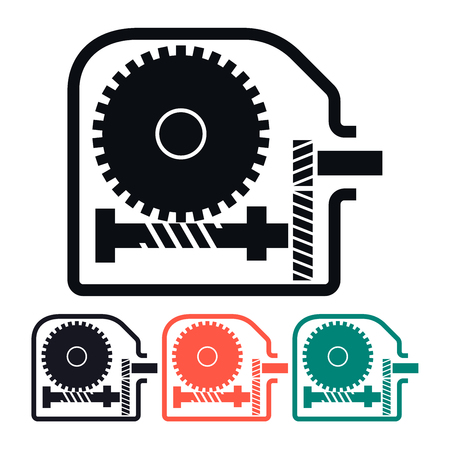 Worm Gear Reducer, Multicolored Vector Icon Illustrationのイラスト素材