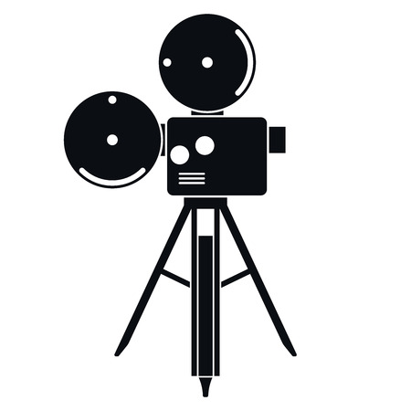 Vintage Movie Camera, Vector Icon Illustrationのイラスト素材