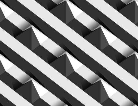 Striped 3D Pyramid Hills Vector Seamless Pattern Backgroundのイラスト素材