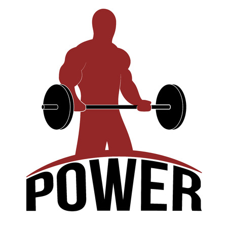 Man Lifting barbell, Fitness Concept Icon, Vector Illustrationのイラスト素材
