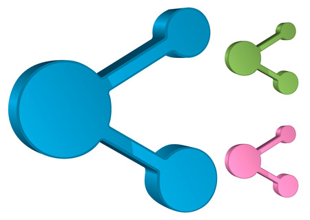 Share Icon 3D, Vector Illustration, Easy to Recolorのイラスト素材