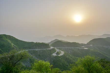 Dangerous road at KPK mountain Range in Pakistanの写真素材