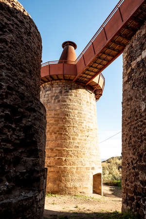 Old iron ore carbonate calcination kilns around 1900. industrial calcining furnaces
