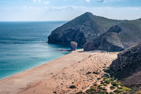 Los Muertos beach in Cabo de Gata.の写真素材