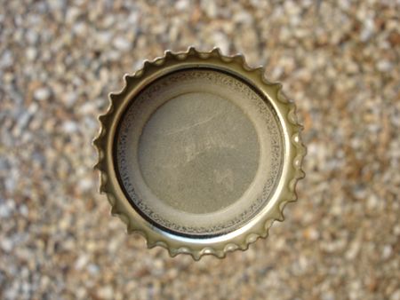 Number 4 inside of Steel Bottle Cap