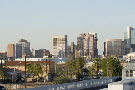 Modern and Old Phoenix Downtown, AZの写真素材