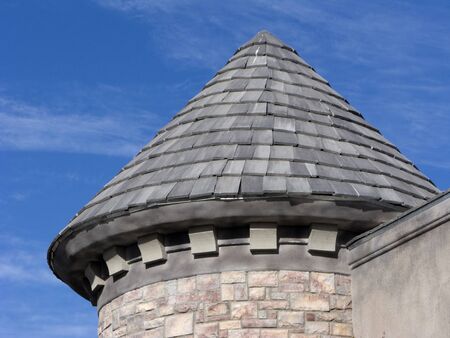 Corner of Historic Building Tower Roofの写真素材